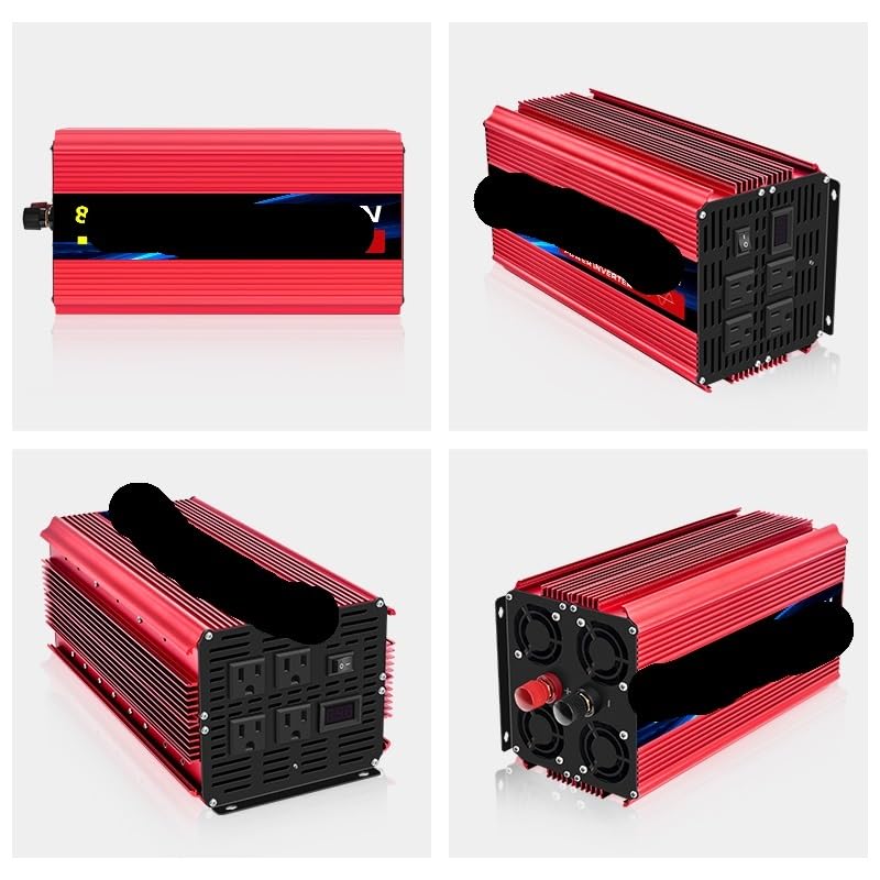Przetwornica napięcia, Falownik sinusoidalny DC12V/24V na AC 60 Hz 1600 W 2500 W 3500 W 4500 W 5000 W 6000 W 7000 W 8000 W Konwerter mocy Do samochodu, kempingu, podróży(5000W 12V)