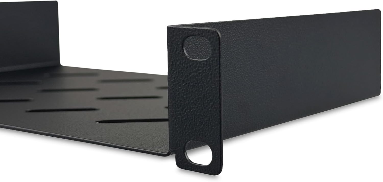 DIGITUS Shelf - 1U - 10" (254 mm) - for Network Cabinet - 150 mm deep - Perforated Sheet Steel - Black