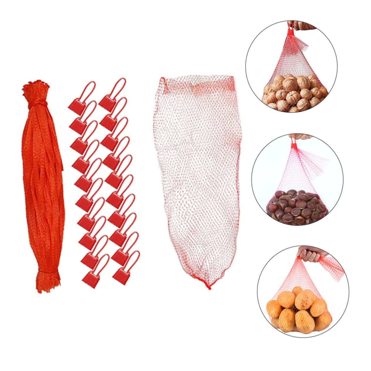 AUTSUPPL 100pcs Pp Mesh Snack Packaging Bags Fruit Veggie Storage Reusable Produce Bag Breathable Mesh Heat-sealed Bottom