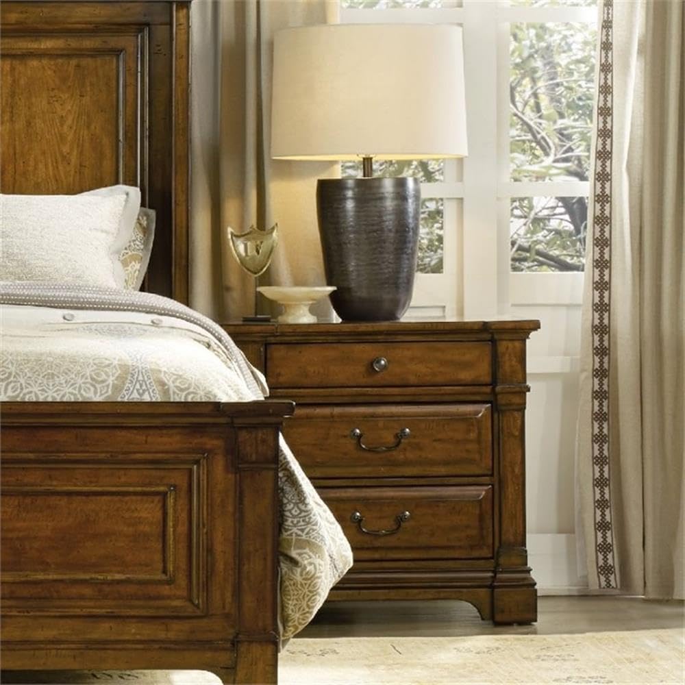Hooker Furniture Tynecastle 3 Drawer Nightstand in Medium Wood