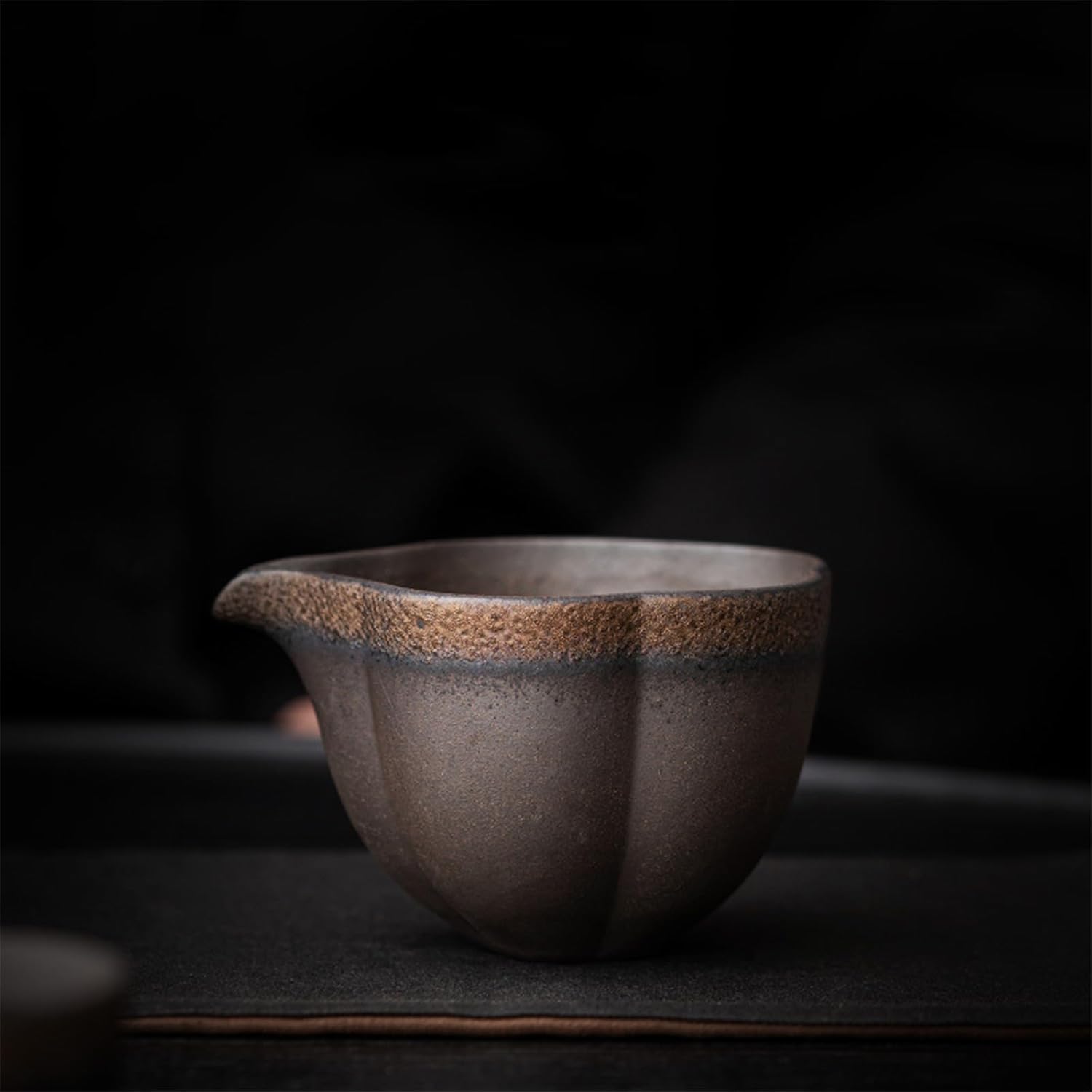 Rough Clay Fairness Cup, Handcrafted, Pumpkin Design, Tea Sea, Retro Tea Strainer for Home Use-style1