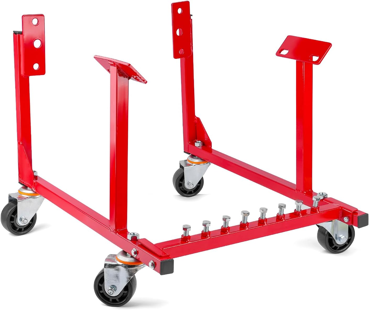 NATIONAL STANDARD Rolling Engine Cradle Stand with Wheels, Fits Chevy V8 Small Block and Big Block, Steel Construction, Built in Hardware Storage, Easy Assembly