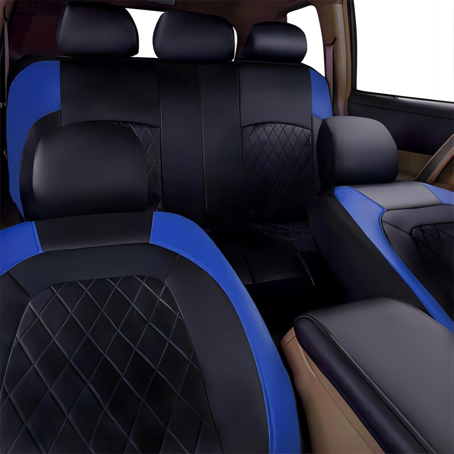 9 Piezas Fundas Asientos De Cuero Para Citroen C4: Impermeable Y Transpirable (Negro)