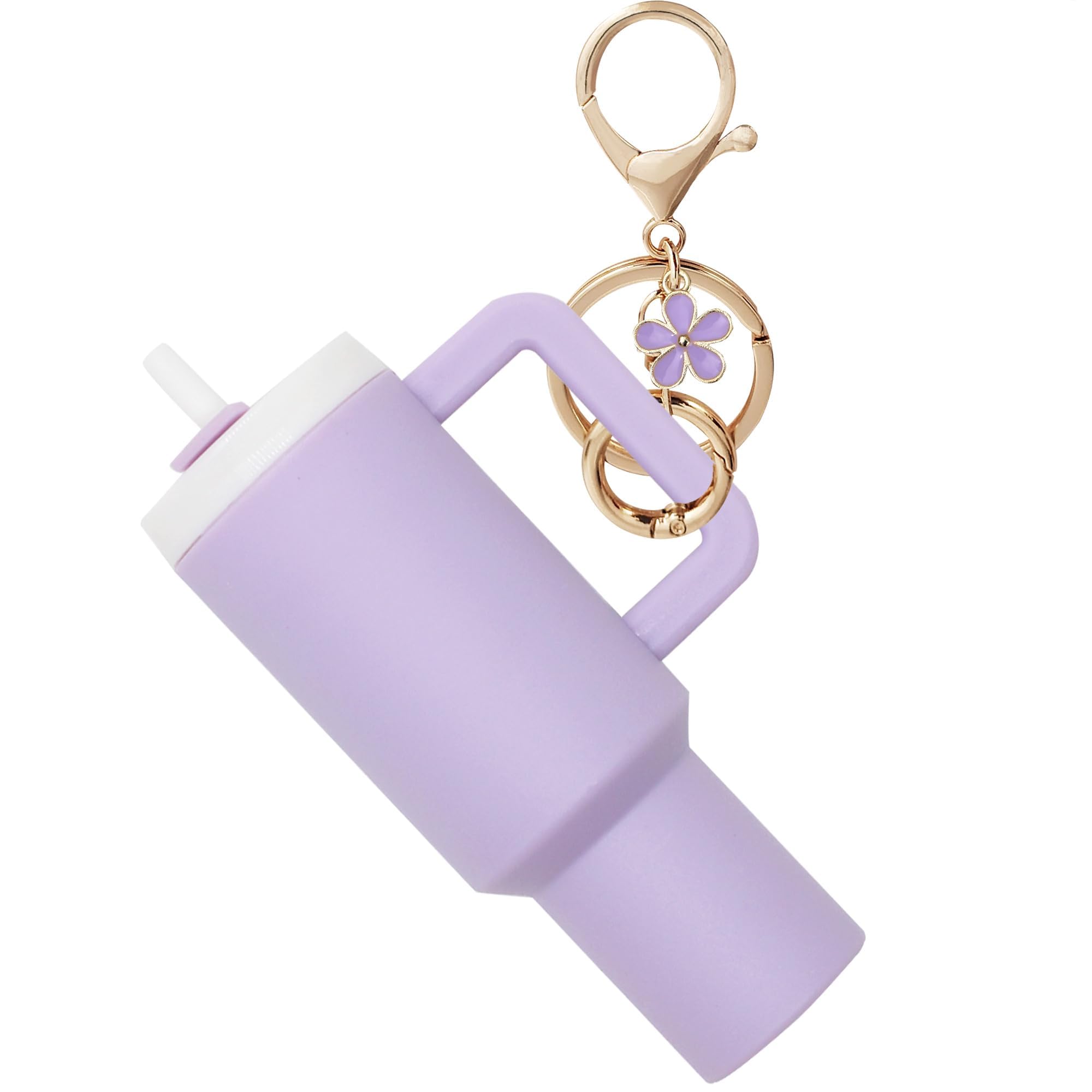 Bling Cute Keychain, Mini Tumbler Keychain Accessories for Stanley Cup, Cute Cup Key Charms for Women Purse Handbag Backpack