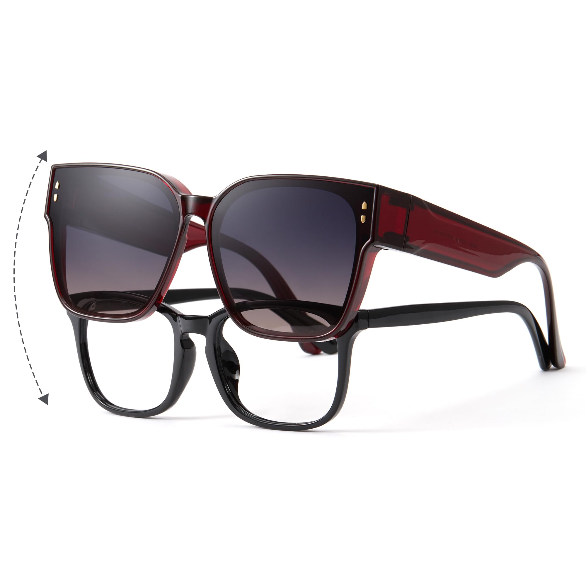 Cyxus Wrap Around Fit Over Glasses Mirror Polarized Sunglasses for Men Women UV Protection Shades Driving 1113H43