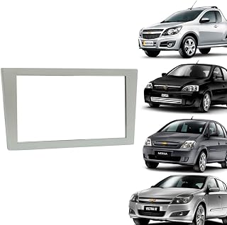Moldura Fiamon 2 Din 7" GM Vectra GT 05/11, Meriva 03/11, Corsa 02/11 Montana 03/11 - Prata