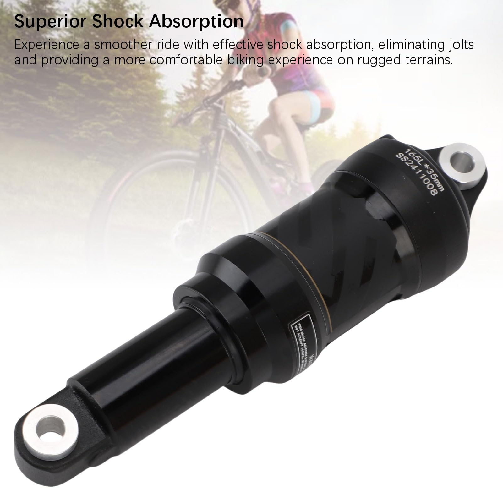 Tylne Zawieszenie - Amortyzator GoldenBike 165 Mm Ciśnienie Tylne Lekkie Zawieszenie Roweru Górskiego ze Stopu Aluminium do Rowerów Elektrycznych Downhill (GOLD)