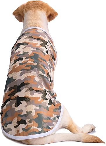 Miniatura 2 de HDKUW Ropa para mascotas, camiseta de verano para perro, transpirable, chaleco de protección solar para perros medianos y grandes, camuflaje 7XL