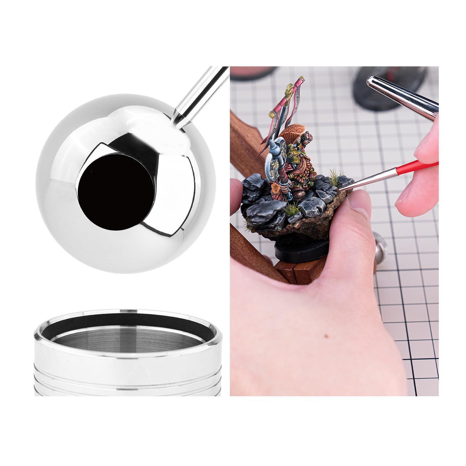 Stabilizzatore manuale per modellismo, stabilizzatore portatile per strumenti di modellismo, design in acciaio inossidabile, rotazione orizzontale a 360°, rotazione verticale a 210°, riduzione efficac