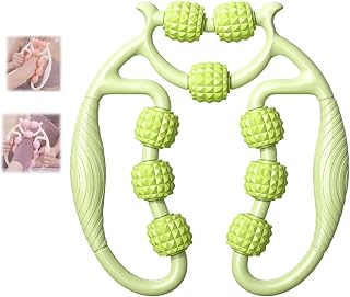 CeluPulse Miapina 9-Wheel Circular Leg Clamp Roller, 360 Wrap Massage | Width Adjustable | Handheld Multifunctional | Lymphatic Drainage, Muscle Relief & Cellulite Care (Green)