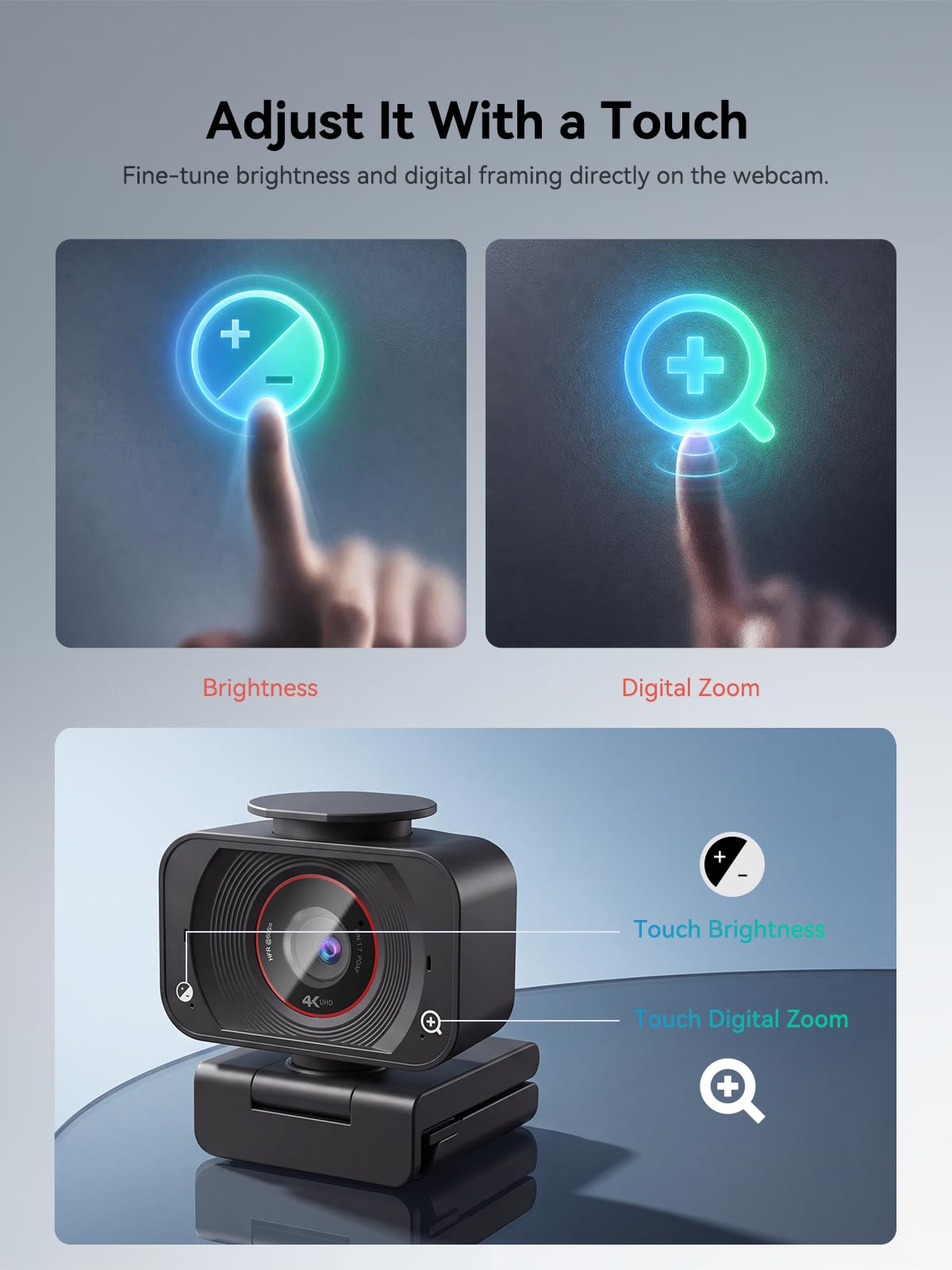 Spedal Kamera internetowa 4K z mikrofonem, kamera PDAF autofokus, 1080p 60 kl./s, podwójny mikrofon z redukcją szumów, ochrona danych, kamera internetowa USB Plug & Play do zoomu, zespołów, laptopów