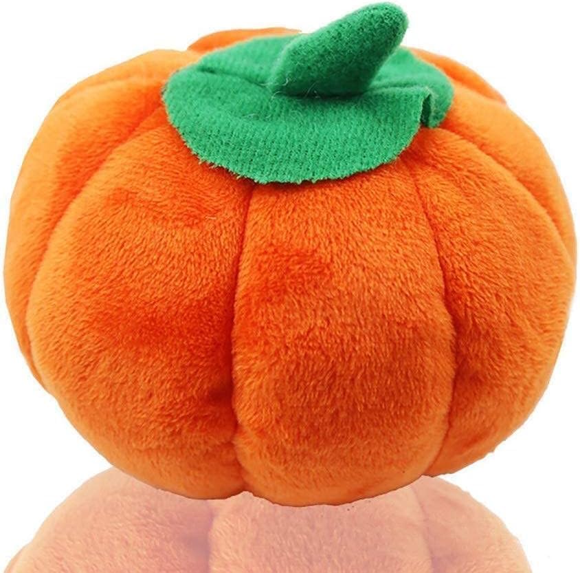 Ymhapp Orange Pet Toy Funny Pumpkin Chew Toys Squeak Plush Dog Cat Toy Plush Toys Pet Supplies, White