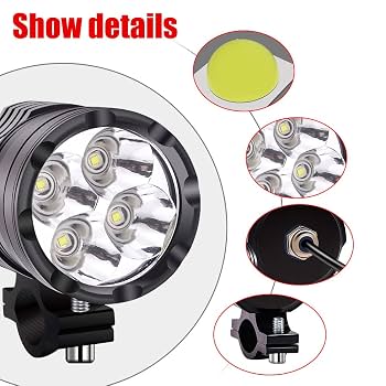 Feux LED Additionnels Moto - 6000LM - IP68 - Grille De Protection Incluse