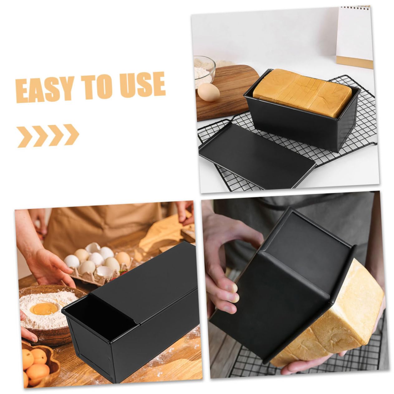 Alipis 5 Moldes Deslizantes Para Tostadas Con Bandeja De Drenaje Reutilizables Con Tapa De Silicona De Aluminio Pequeños Para Hornear De Hierro Negro