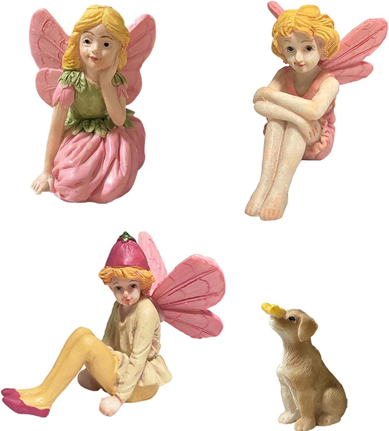 Miniature Fairies for Fairy Garden Fairy Figurines Accessories Outdoor Little Fairies Mini Fairies Set for Kids Garden Miniature Boy Fairies