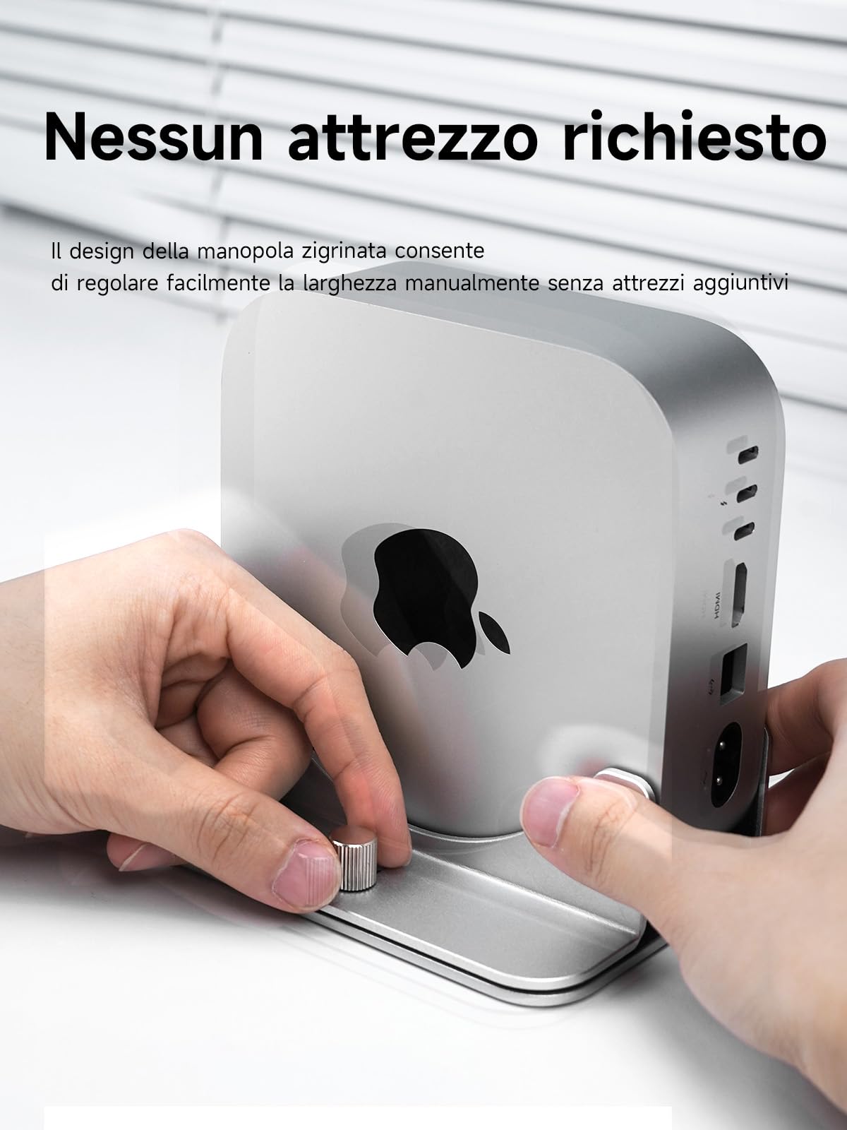 Hagibis Supporto verticale per Mac Mini M4, in lega di alluminio, supporto antiscivolo per computer, compatibile con chip M4, Mac Mini Pro