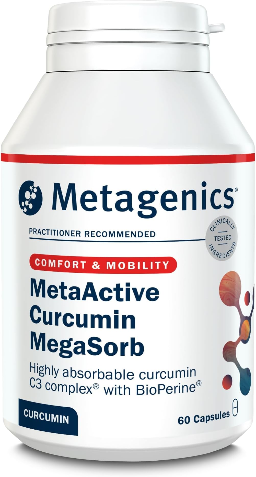 MetaActive Curcumin MegaSorb - High Potency - with Black Pepper Extract - Helps Support Joints and Mobility - 60 Capsules | High strength turmeric extract enhanced with black pepper to support optimal absorption and overall joint comfort