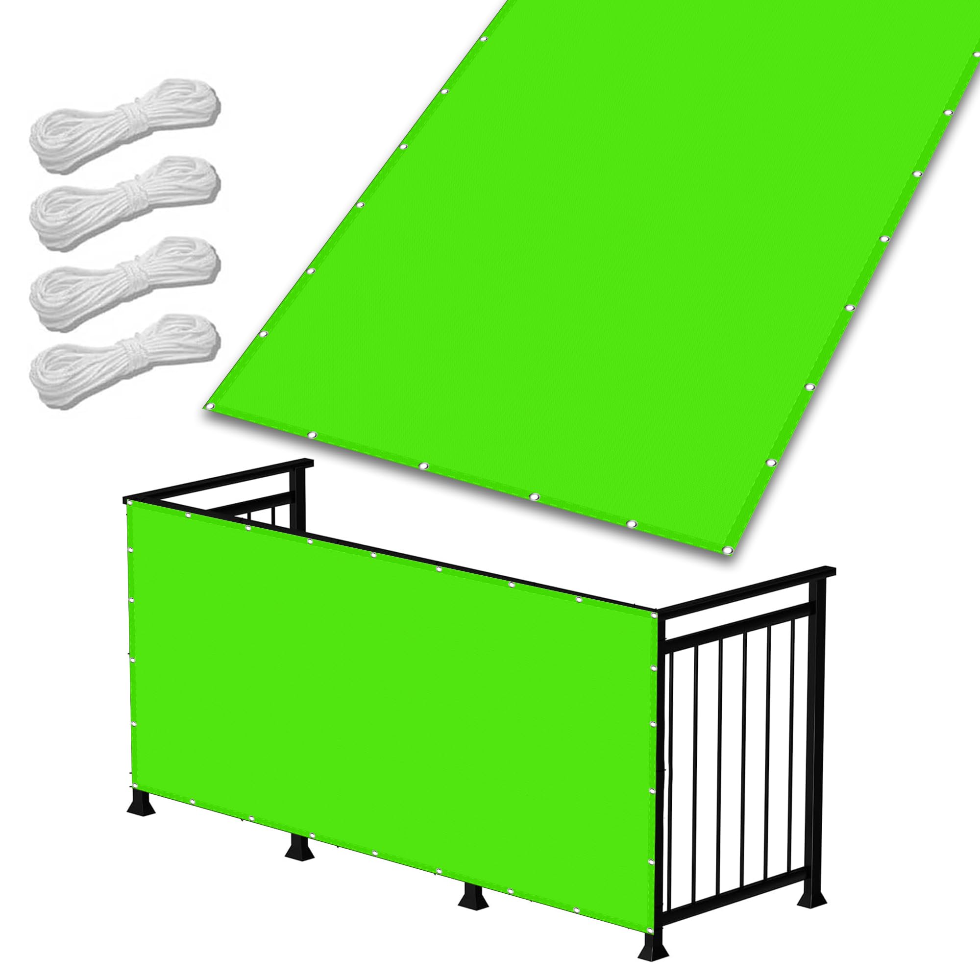 Voile d'ombrage 150x700 cm pour terrasse, créez un coin de fraîcheur vert tendre dans le jardin