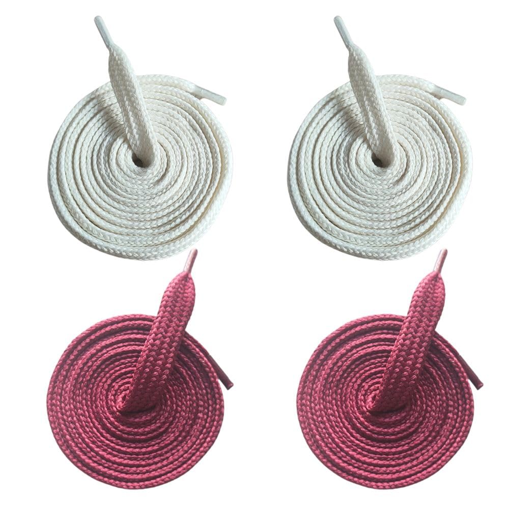 4 Pieces Dark Red/Cream Flat Hoodie Drawstrings Cord Replacement 10mm X 50 Inch Draw String for Sweatpants, Sweatshirt, Jacket, Coats, Shorts, Pants, Swim, Trunks, Sewing Threader