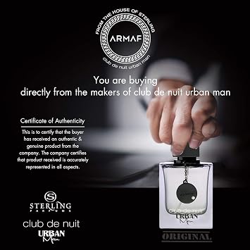 Armaf Club De Nuit Urban for Man Eau de Parfum Spray, 3.6 Ounce