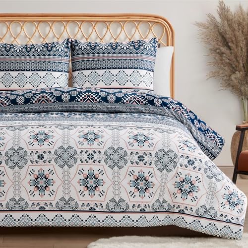 Jessica Simpson Juego de Funda de edredón con Estampado Bohemio,