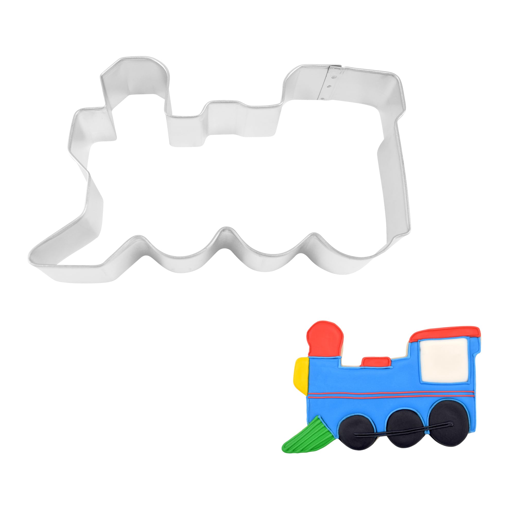 R&M Locomotive/Train 5" Cookie Cutter Steel - Baking Tool for Cookies, Fondant & Crafts