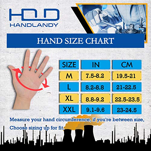 image for HANDLANDY 2 Pairs Mens Work Gloves Touch screen, Synthetic Leather Uti