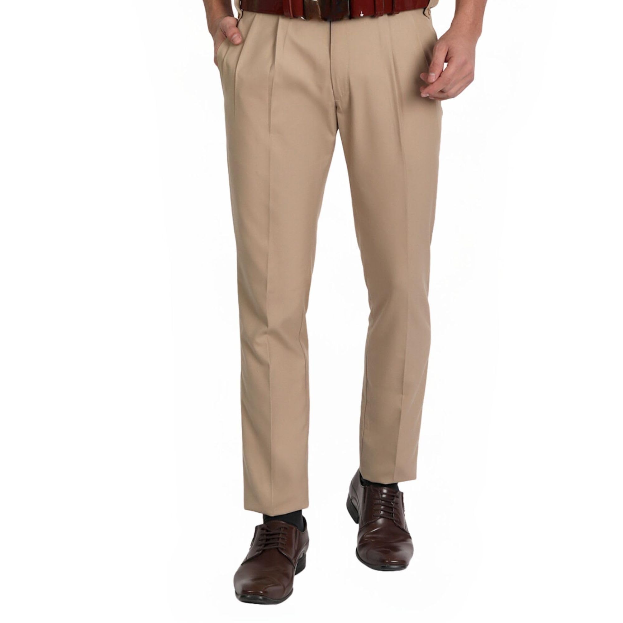 uniformer Police Khaki Trousers | Comfortable & Breathable | Tactical & Durable | Professional Design with Vertical Lines