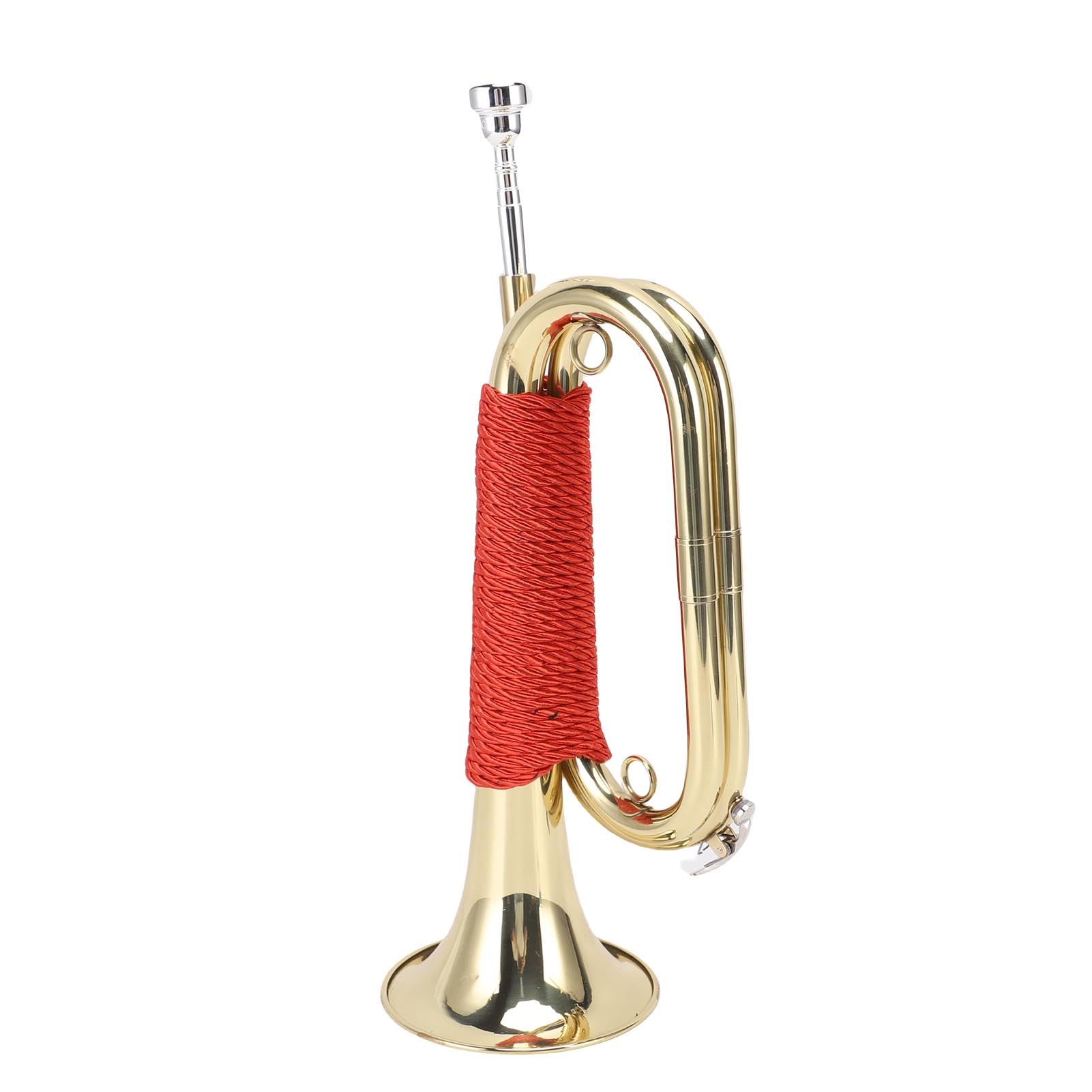 RiToEasysports Trompete von Bugle Horn, Bequemer Speicher, Klarer Klang, Messingmaterial Kavallerie -Trompeten, Visuelle Anziehungskraft, Vielseitige Anwendung Gold Plattiert mit Tasche für