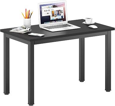 DlandHome 31.5 inches Small Computer Desk for Home Office, Black | Sturdy Metal Frame, Gaming Writing Work and Study Desk for Bedroom, Office Computer Table for Small Spaces