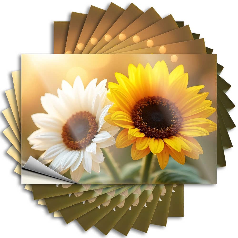 Decal Retro Gifts Garage Sunshine and Serenity: A Floral Symphony - No Residue Decals for Billiards(8X12CM)