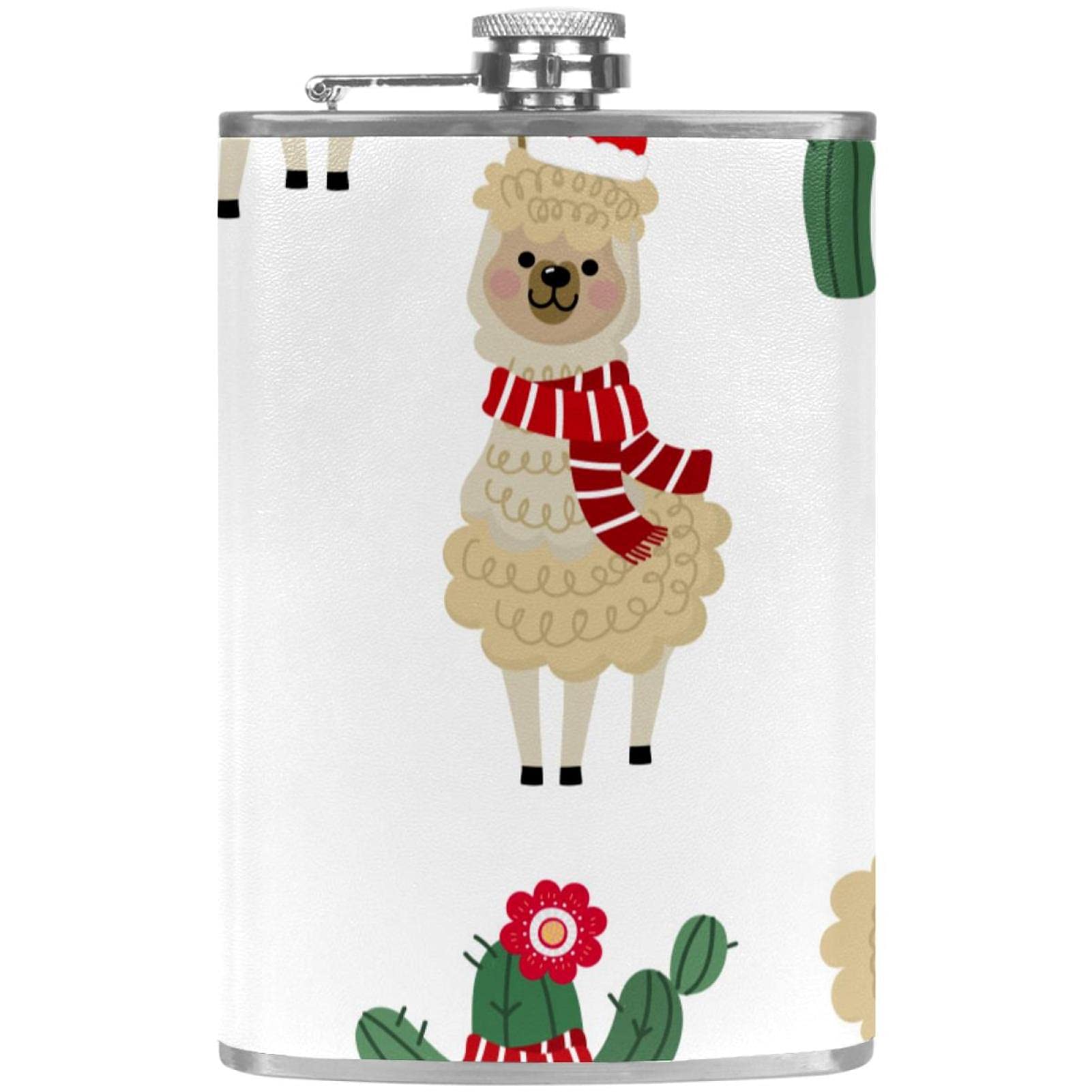 Flasque pour liqueur et entonnoir robuste, bouteille de vin au design de lama et cactus soigné