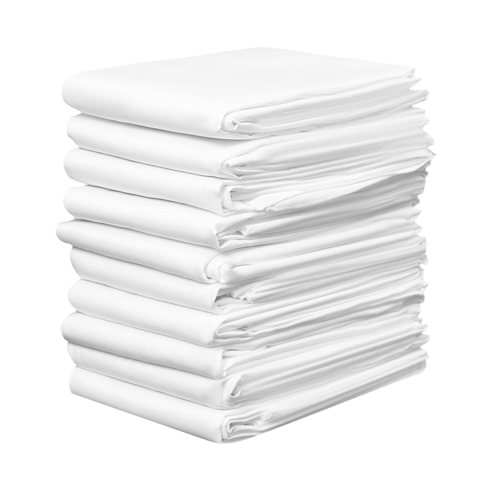 Lot de 10 nappes rectangulaires blanches en polyester pour mariage, fête et Noël - 260 x 153 cm
