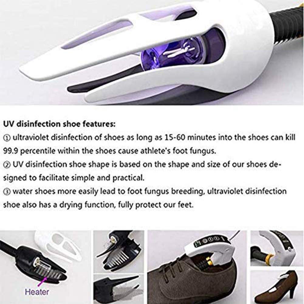 Sterilizzatore per scarpe multifunzione UV, macchina per asciugatura scarpe UV per deodorizzazione domestica, per scarpe in pelle/scarpe sportive/pantofole, asciugatrice elettrica portatile per scar
