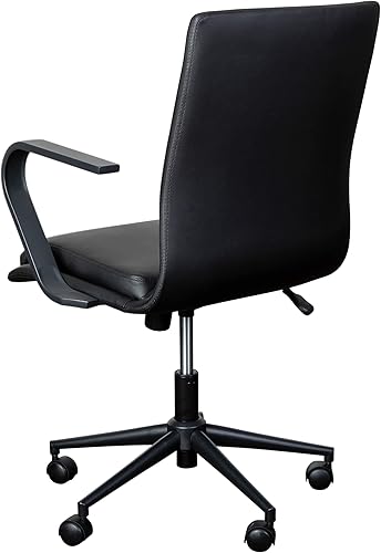 Miniatura 17 de Flash Furniture James Silla ejecutiva de oficina de diseño con respaldo medio, tapicería LeatherSoft gris topo, base y brazos cromados cepillados,