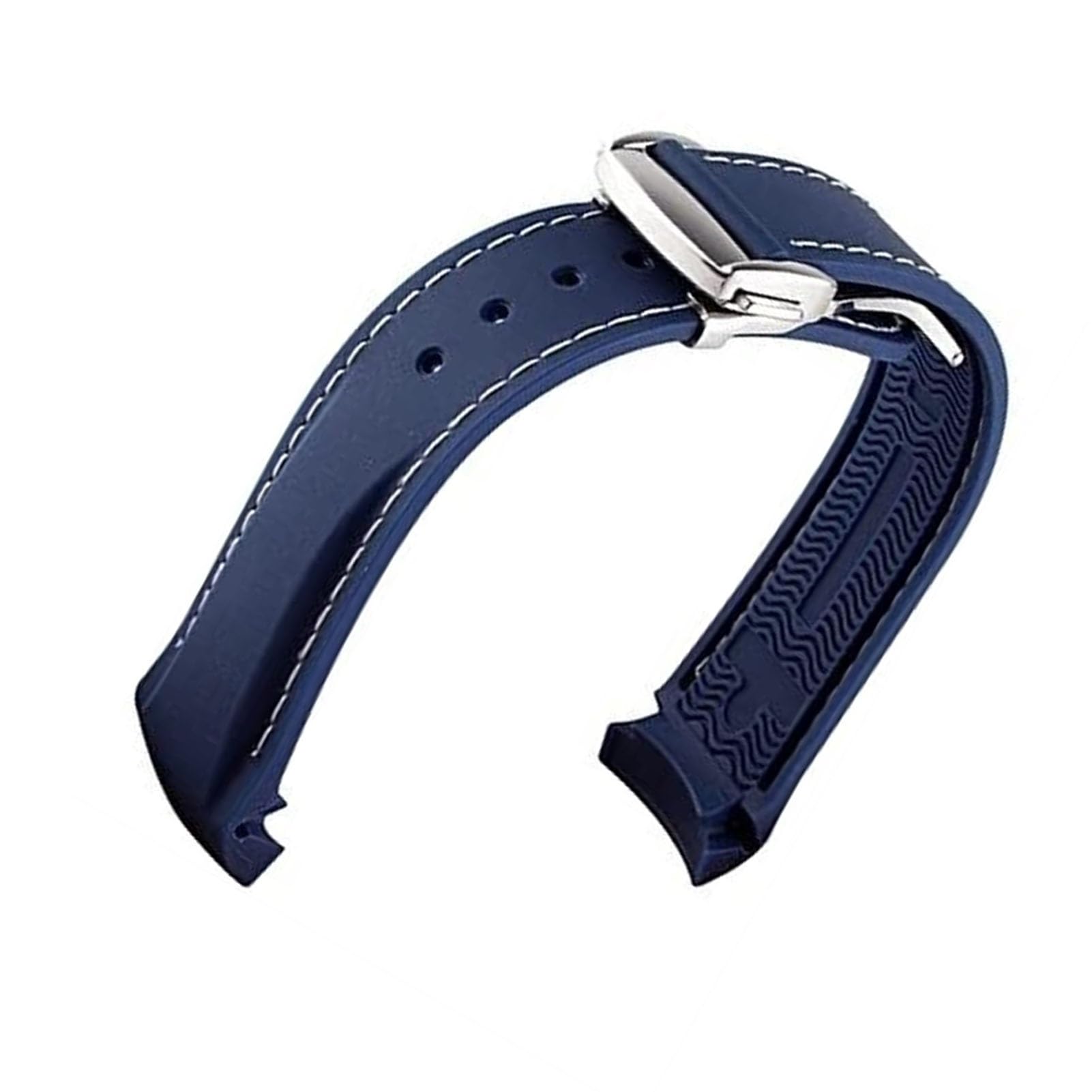 20 mm 22 mm Luxus-Uhrenarmband aus Gummi mit gebogenem Ende und Faltschließe für Omega Seamaster-Armbänder aus Silikon