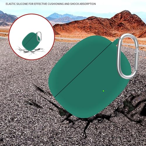 Image of Anvique Silicone Case Cover for Oneplus Nord Buds 4 Pro, Scratch Resistance, Shock Absorption, with Premium Carabiner (Green R)