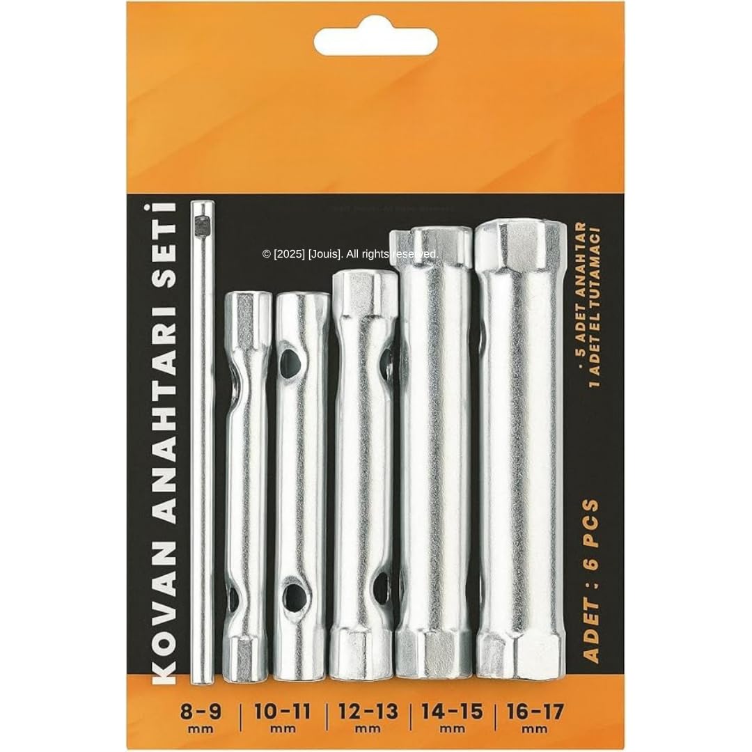 Jouis Kovan Anahtarı Seti 6 Parça – Torklu Buji Sökme Takma Takımı – 8-9/10-11/12-13/14-15/16-17 mm – Cırcır Uyumlu Kovan Lokma Anahtar Takımı – El Aletleri İçin Dayanıklı Metal