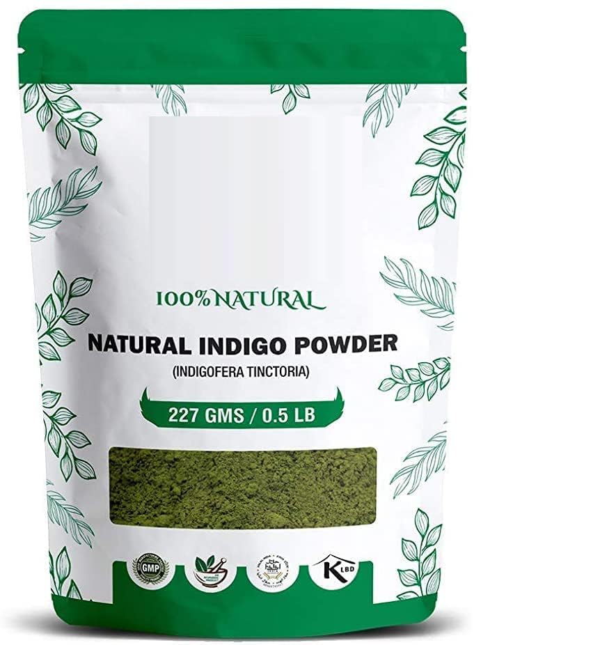 Natural Indigo (Indigofera Tinctoria) Powder for Hair Black (227g / 0.5 LB / 08 oz)