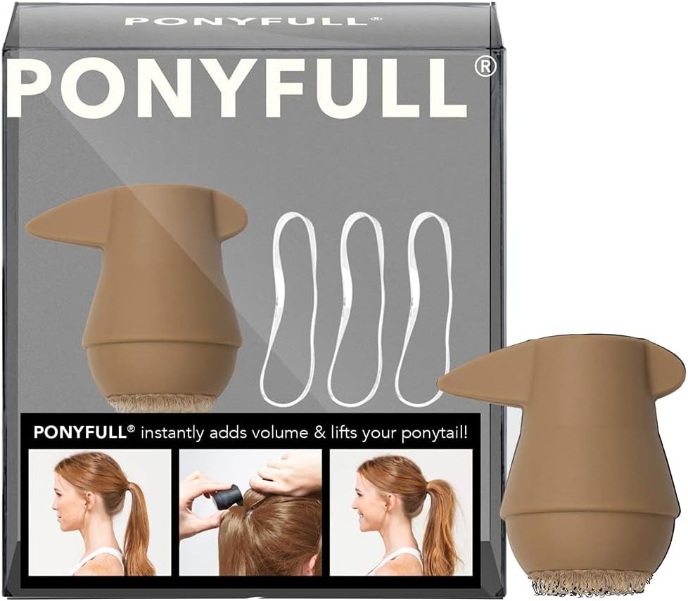 Kitsch PONYFULL Hair Volumizer Tool - Adds Lift and Style To Your Ponytail | Hair Bun Maker for Women | Includes 3 No Snag Elastic Ties- Ideal for Daily Use or Any Occasion - (Blonde)
