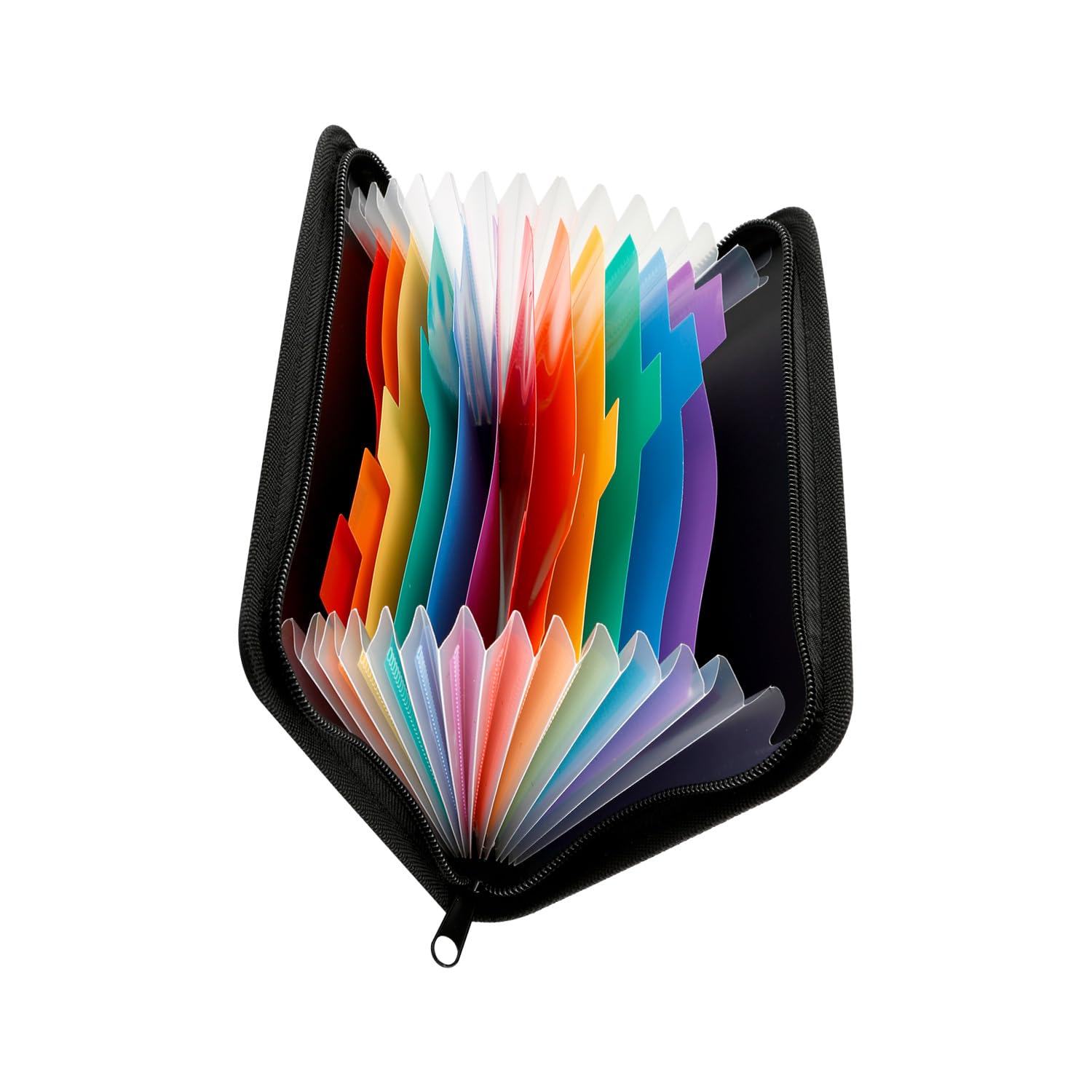 Tabanzhe 13-Pocket Expanding Receipt Organiser β Compact Document Wallet with Zipper & Labels for Travel Home Office Bills Tickets Coupons(21x13x2cm)