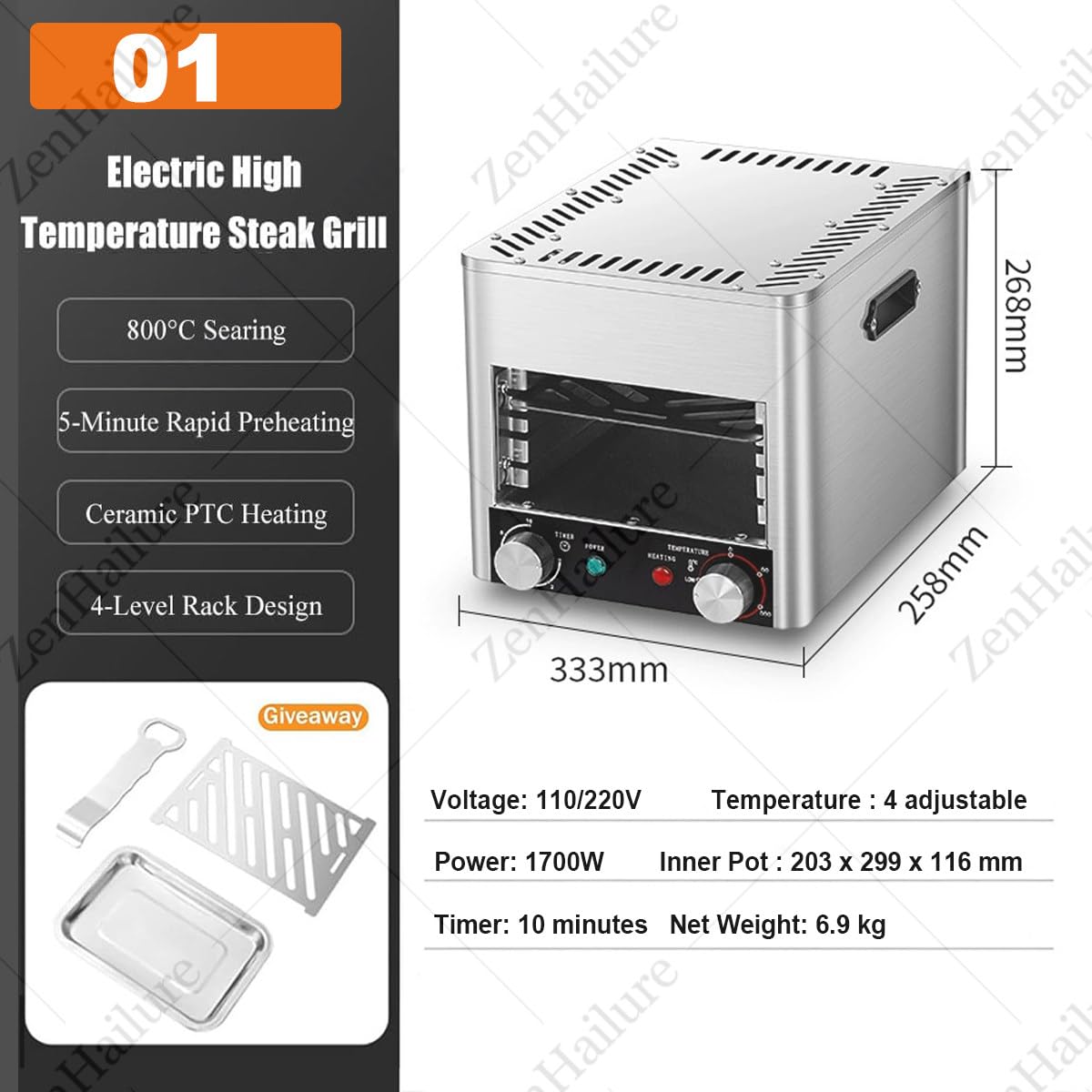 Grill Komercyjny,Przenośny,Do Użytku Wewnętrznego 01