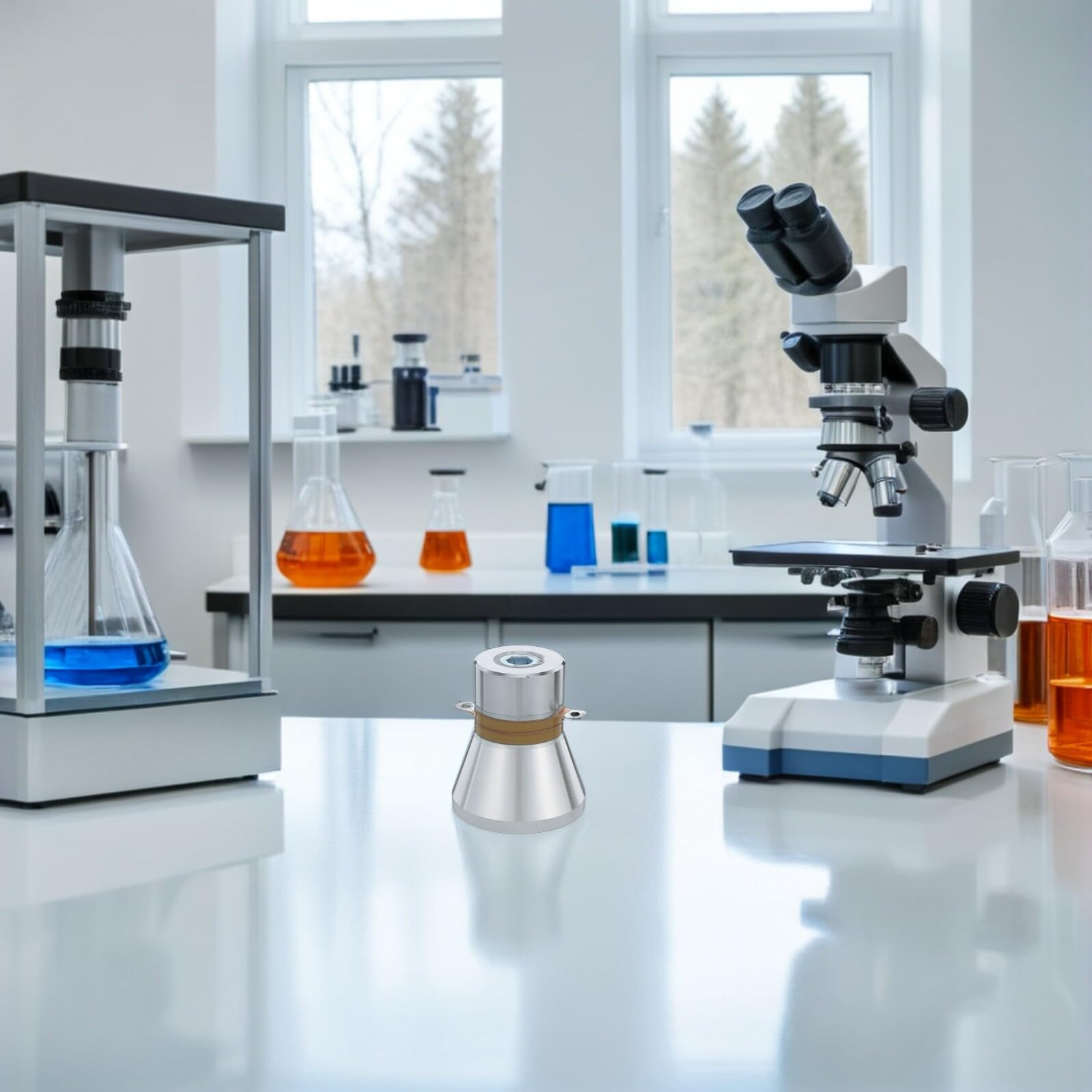 NUOBESTY Testa ad Ultrasuoni per Pulizia Industriale e Domestica, Design Salvaspazio in Ferro, Frequenza 28khz, Potenza 60w, Ergonomica per Attrezzature da Laboratorio e Gioielli