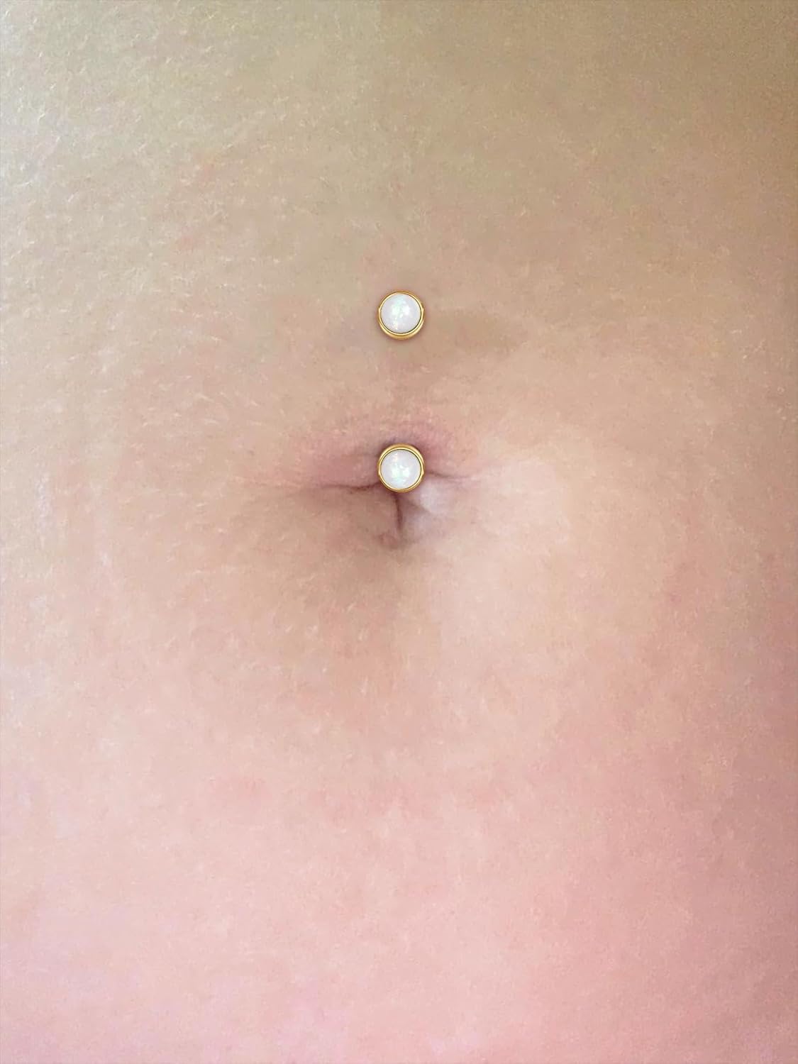 MODRSA Silver Gold Belly Button Ring for Women Clicker Hoop Belly Rings Opal Navel Piercing Jewelry Dangle Hypoallergenic Surgical Steel Dainty Dangling Navel Rings for Women - Image 4