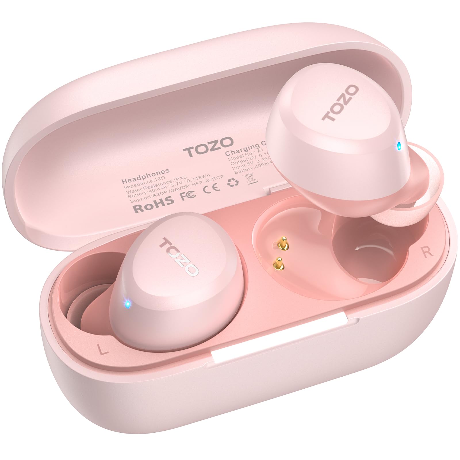 TOZO A1 Mini Wireless Earbuds Bluetooth 5.3 in Ear Light-Weight Headphones Built