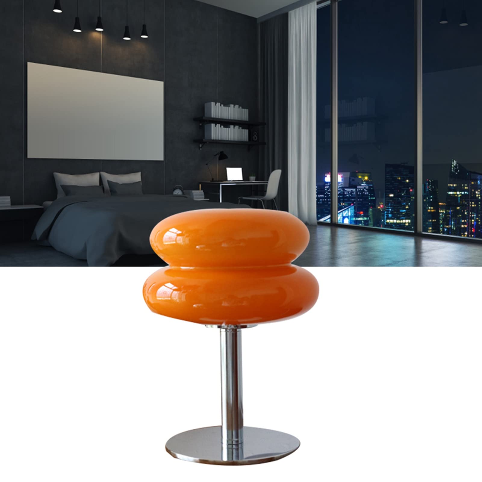 Simpatica Lampada da Tavolo in Cristallo a Forma di Torta, Luce Soffusa a Basso Consumo e Facile Utilizzo per Lampada da Comodino in Camera da Letto (ORANGE)