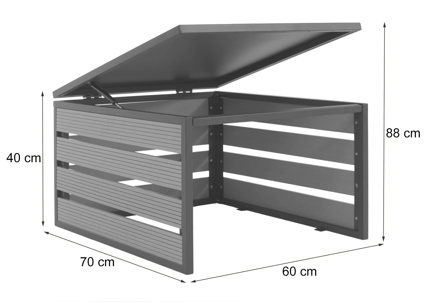 Mendler Mähroboter-Garage mit Deckel HWC-L45 WPC 40x60x70cm - Eiche-Optik