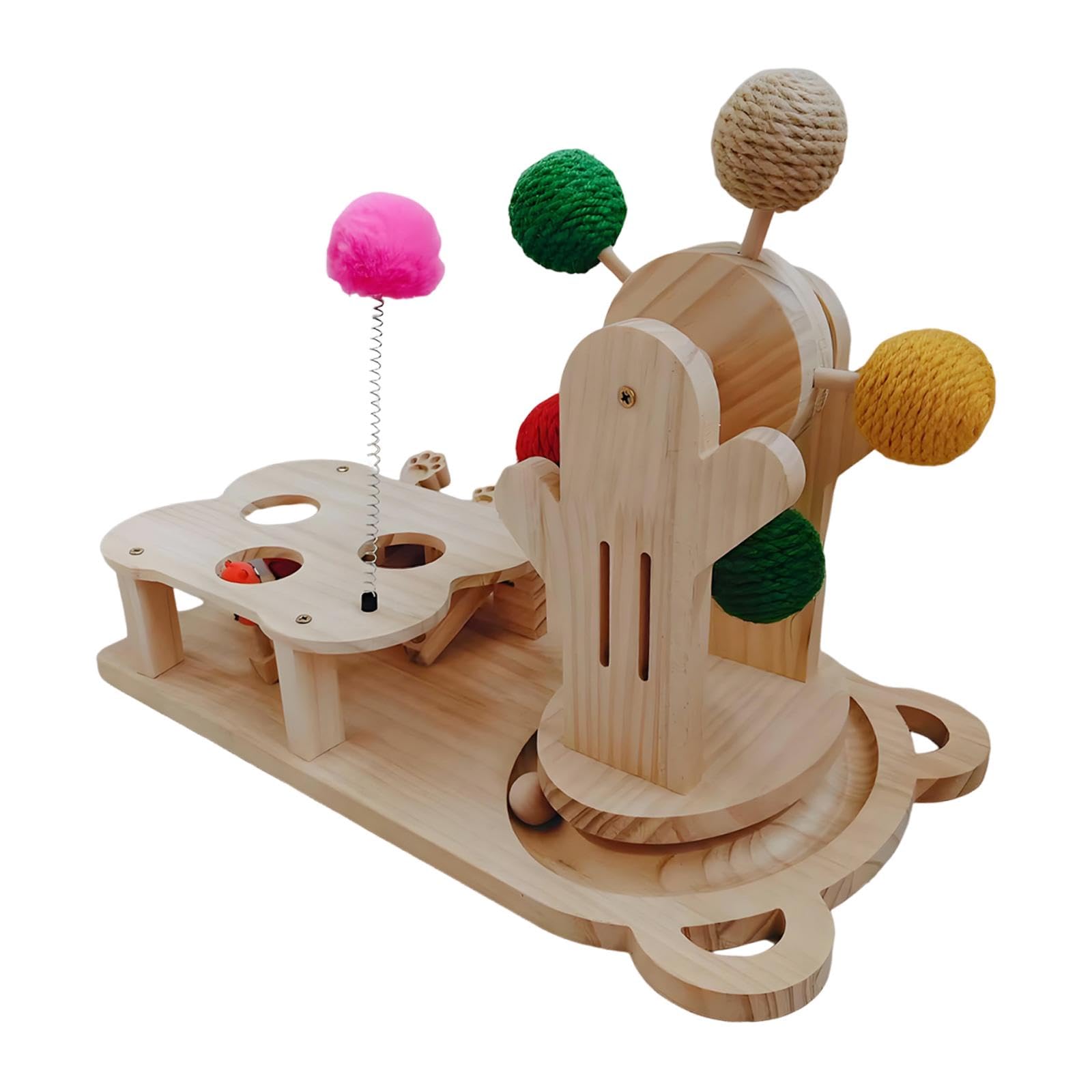 2-In Holz Kratzspielzeug Mit Kugelbahn 45X