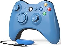 Vista 1 de Mando inalámbrico para Xbox 360, AStarry 2.4GHZ Control de juego Gamepad Joystick para Xbox y Slim 360 PC Windows 7, 8, 10 (azul)