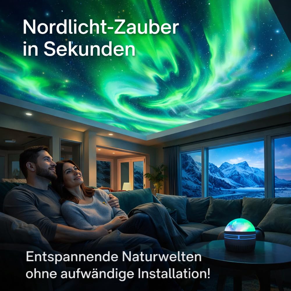 Festberg™ Aurora Nordlicht Lampe Projektor Polarlicht Sternenhimmel Nachtlicht